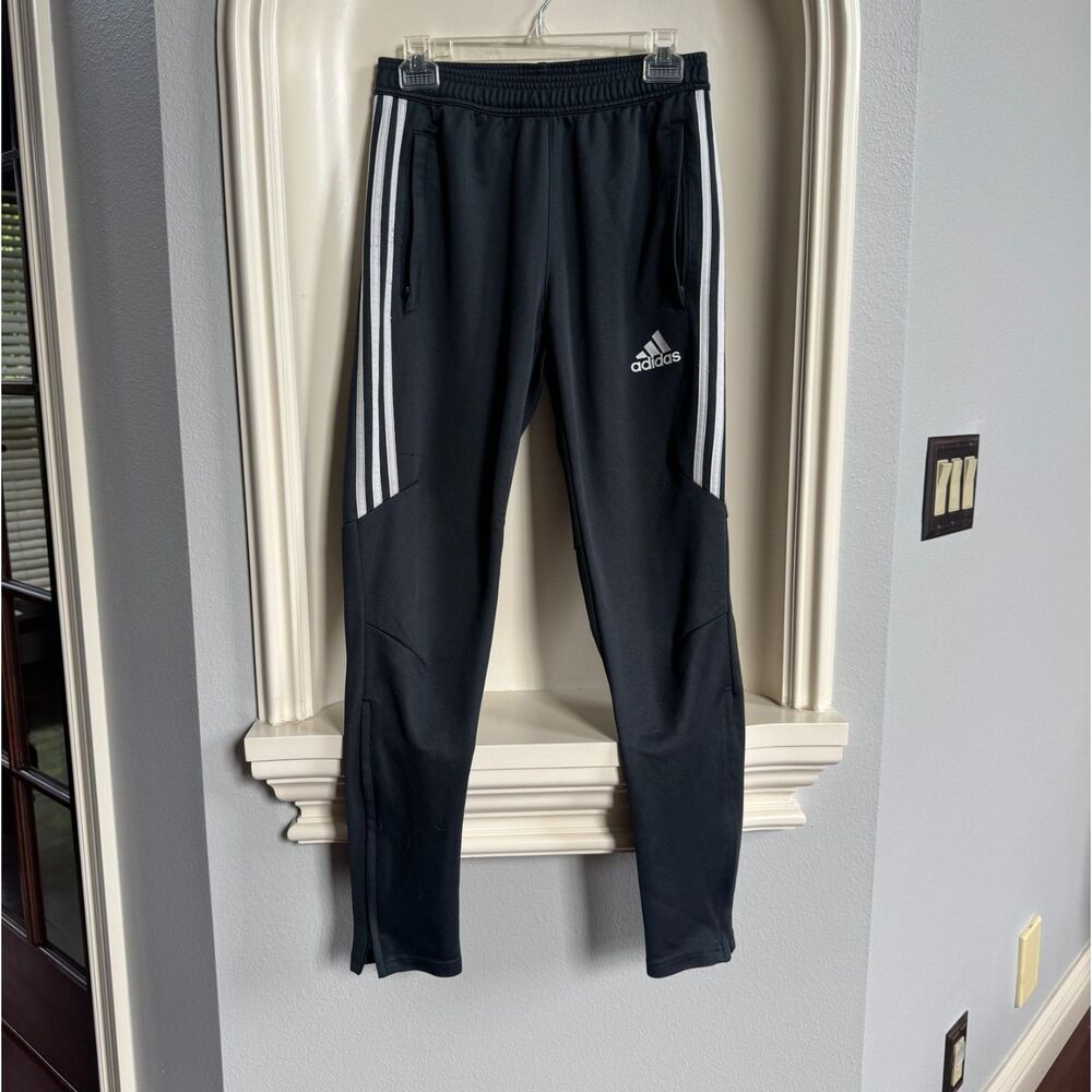 Adidas Soccer Pants Gray with White Stripes Size Small